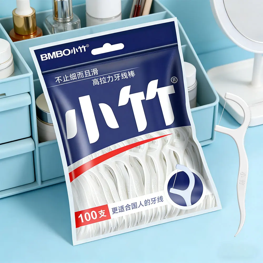 BMBO Dental Floss Tooth Picks Thread Flossers for Adults Teeth Cleaning, Tight Space Unflavored Toothpicks 100/200 pcs
