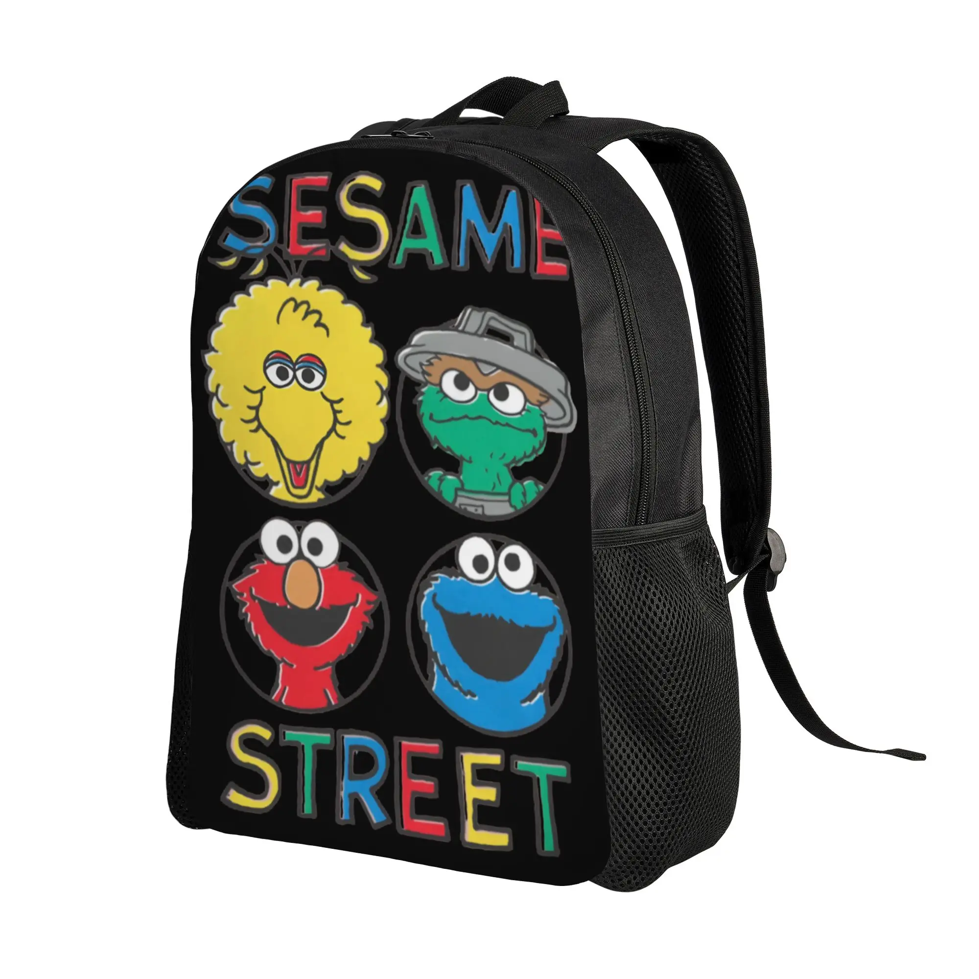 3D Print Cookie Monster Backpacks for Girls Boys Cartoon College School Travel Bags Men Women Bookbag Fits 15 Inch Laptop view 2