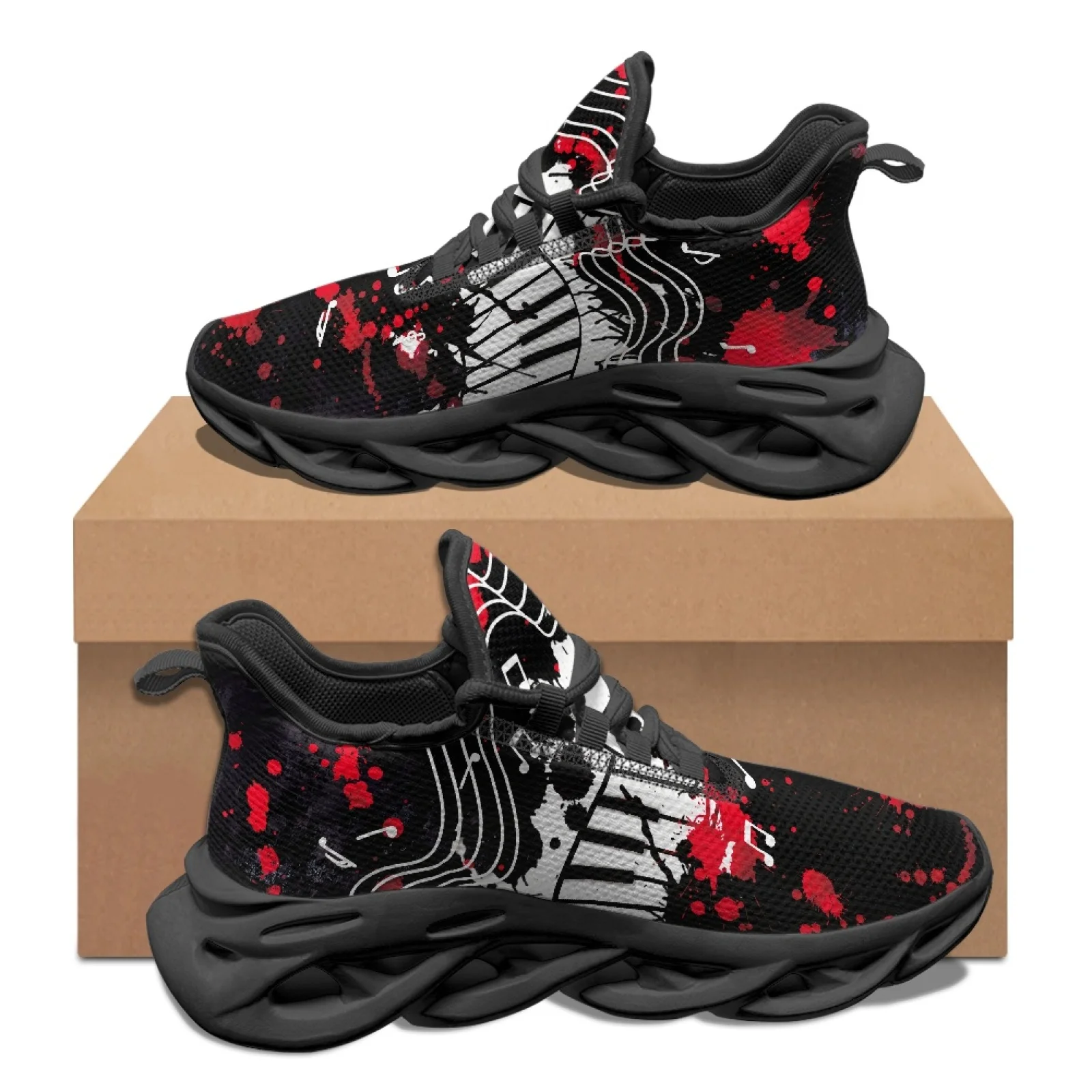 PENSTROLL Breathable Fashion Sneakers Non Slip Work Shoes For Men for Sports Youth Music Notes