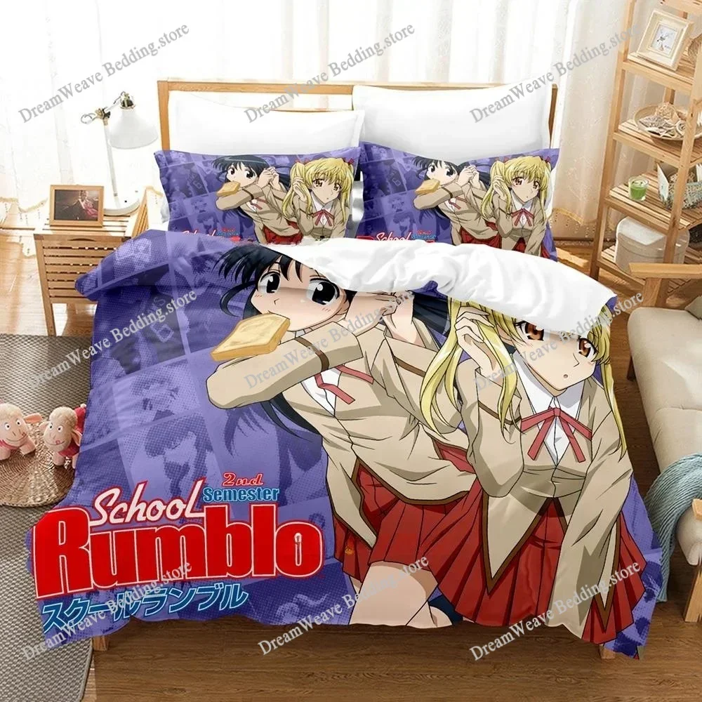 School Rumble Bedding Set Single Twin Full Queen King Size Bed Set Adult Kid Bedroom Duvet Cover Sets 3D Print Bed Sheet Set741