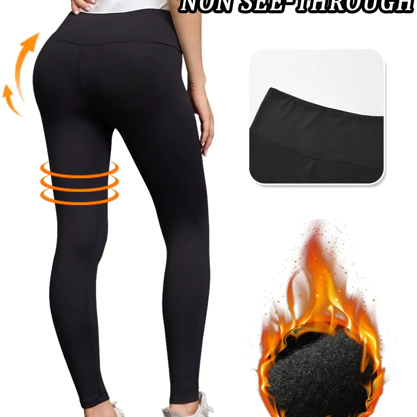 Confezione da 3 leggings da donna a vita alta foderati in pile termico. Pantaloni da yoga morbidi con collant spessi caldi invernali da allenamento