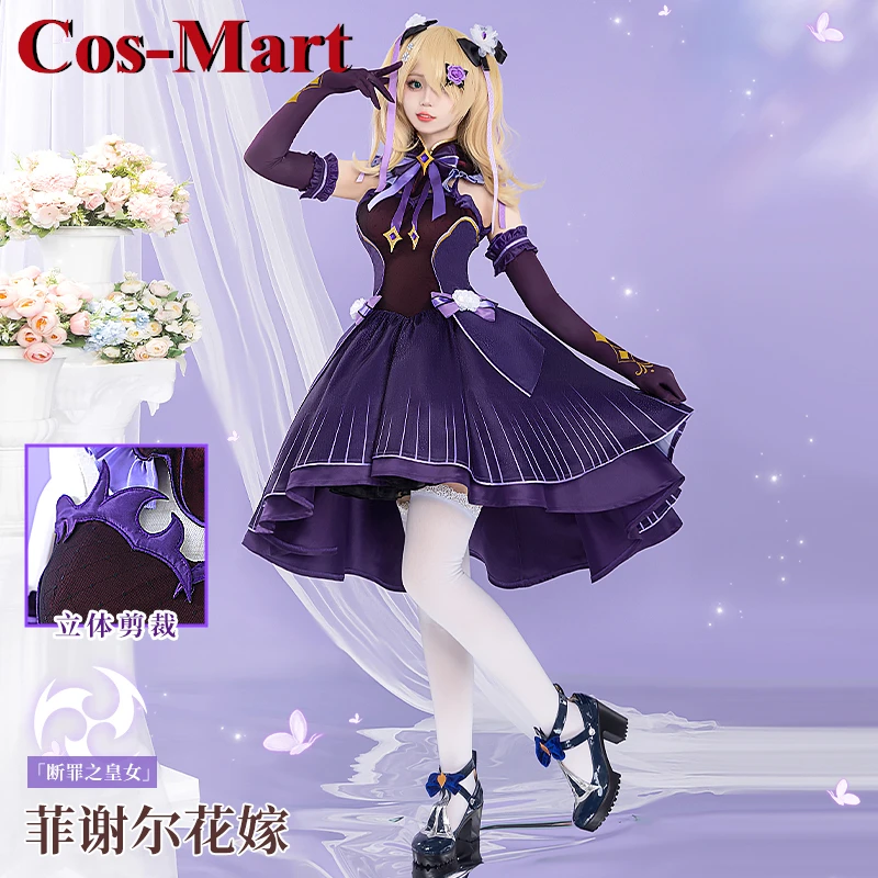 Cos-Mart Game Genshin Impact Fischl Cosplay Costume Elegant Sweet Wedding Dress Activity Party Role Play Clothing