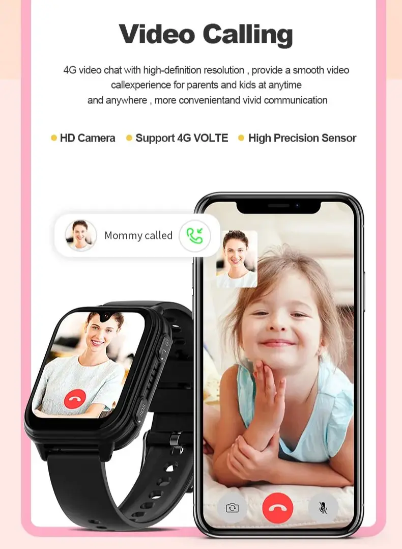 ساعة ذكية Getfitsoo 4G للأطفال GPS WIFI Location Tracker مكالمة فيديو SOS مراقبة معدل ضربات القلب واتساب ساعة هاتف للأطفال