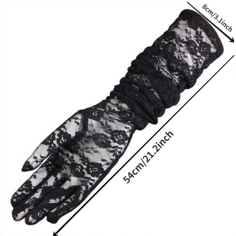 

1Pair Ladies' Sexy Lace Cycling and Driving Sunscreen Gloves, Bridal Wedding Performance Mesh Gloves
