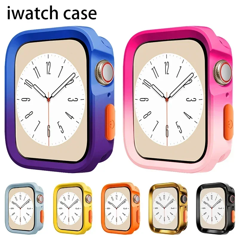 Protetor de tela para apple watch case 45mm 41mm 44mm 40mm 42mm 38mm capa completa tpu acessórios iwatch série 9 8 7 se 6 3