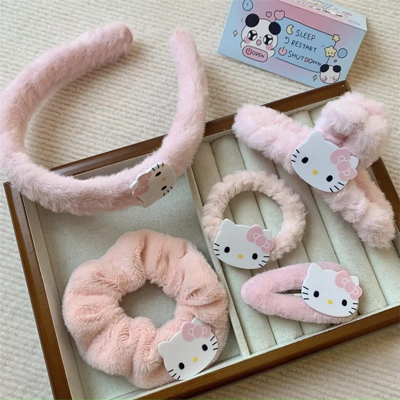 

HelloKitty plush hair loop sweet pink girl bangs side hairpin cute and versatile