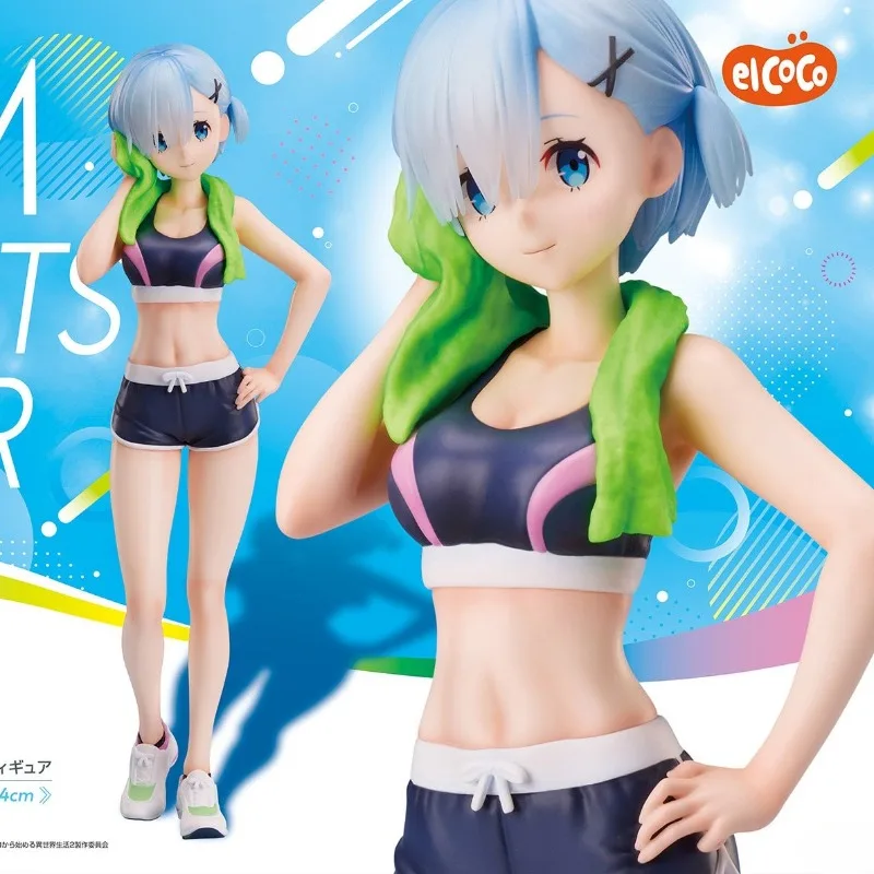 

Re0 elCOCO REM Remu tracksuit 100% Original genuine 22.4cm PVC Action Figure Anime Figure Model Toys Figure Collection Doll Gift