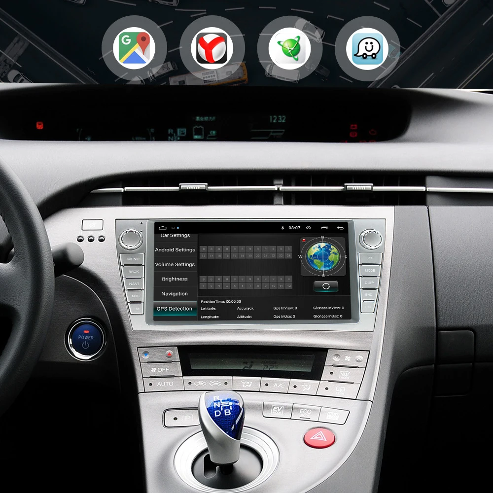 9 Inch Android-Scherm Autoradio Multimediasysteem Navigator Achteraanzicht Voor Prius 2009-2012