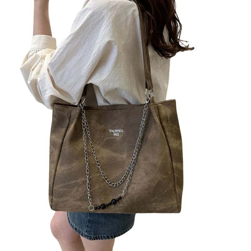 E74B Bolso cadena tendencia con bolso hombro con compartimento capacidad para mujer y niña