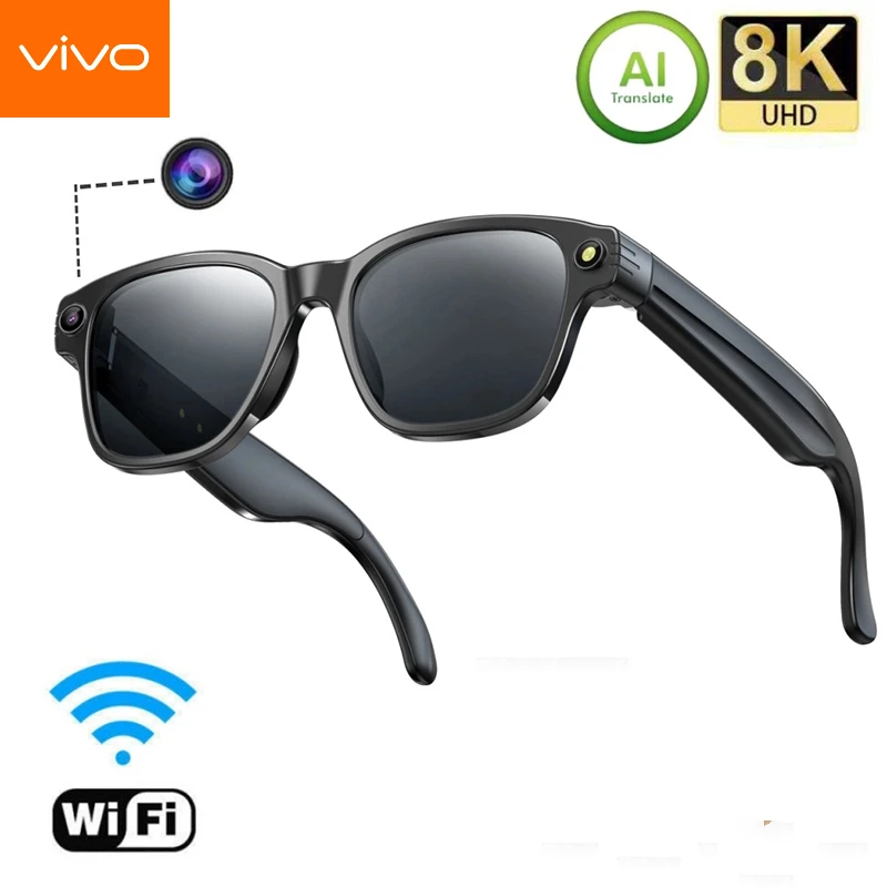 VIVO AI Smart Glasses  Sunglasses 800W Shooting Camera HD Photo Video Voice Call Translation Waterproof Bluetooth Glasses
