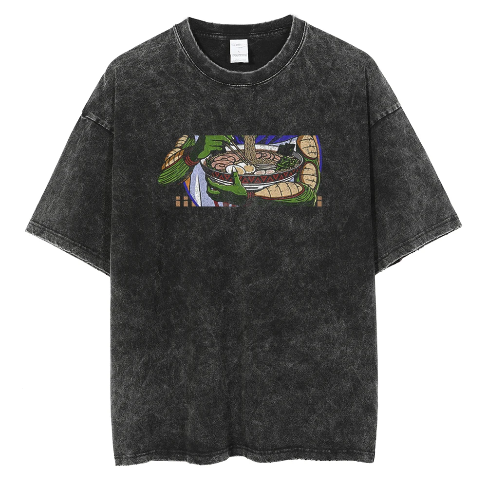 Herren Vinland Saga "I Have No Enemies" Grafik-T-Shirt Thorfinn Anime-Print Vintage Washed Oversized Casual Streetwear T-Shirt – Detail 26