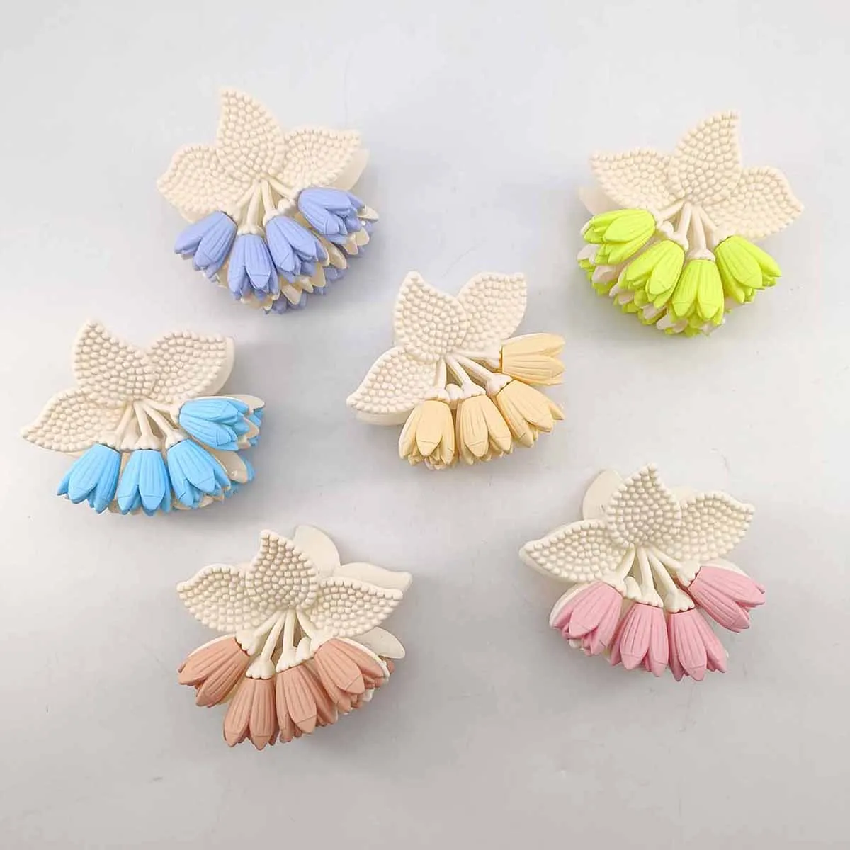 1/6PCSNue Süße Blume Serie Haar Clip Orchidee Temperament Sanfte Beliebte Klaue Clip Nette Shark Clip Haar Zubehör für Frauen