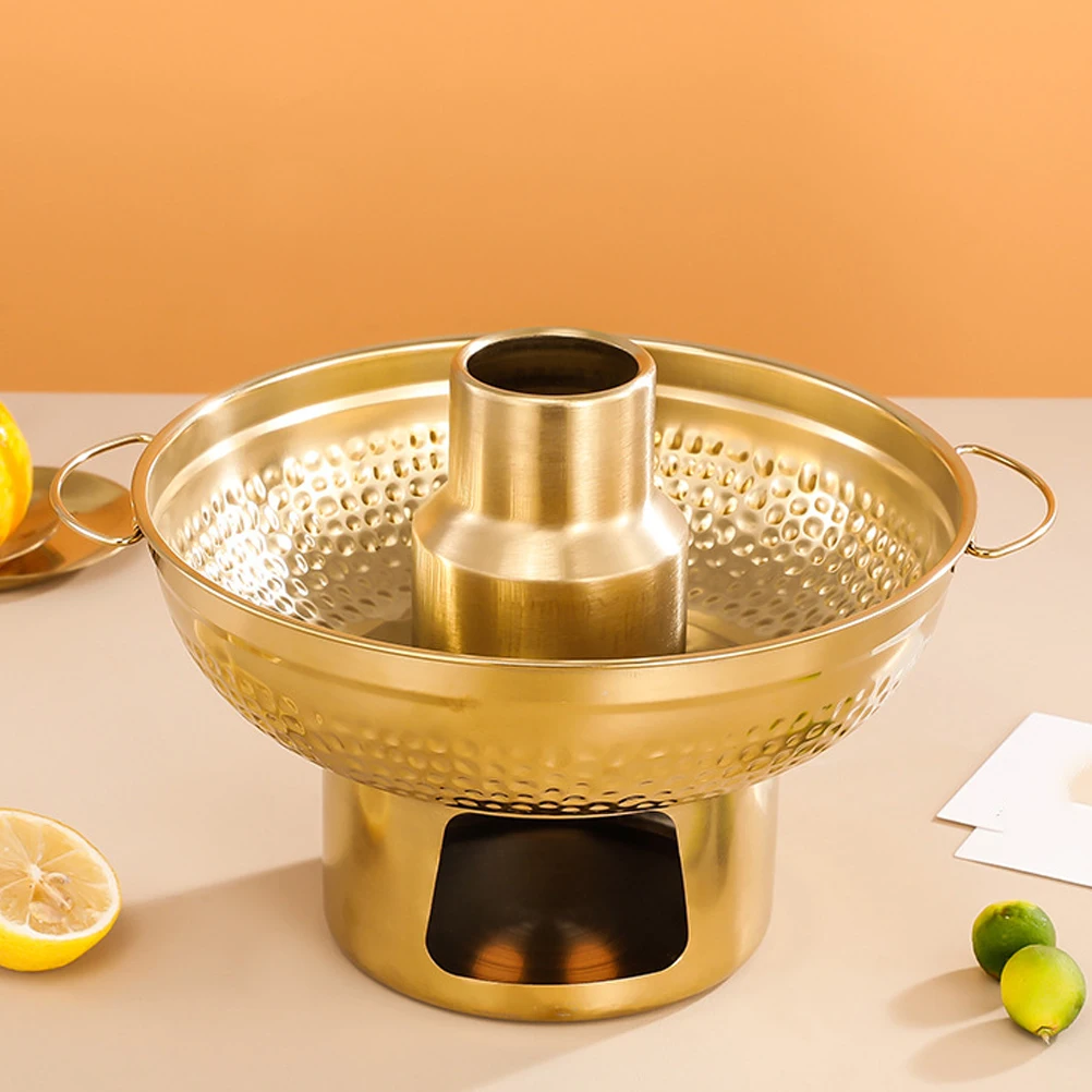 

Stainless Steel Dessert Hot Pot Bowl Trifle Pan Household Restaurant Camping Fast Heating Kitchen Supply Food Serving