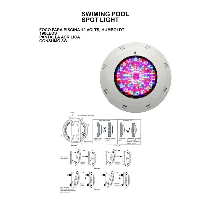 MAKE-1 ชุดไฟใต้น้ํา 12V 18W ไฟ LED เปลี่ยนสีใต้น้ํา RGB IP68 พร้อมรีโมท (18W)