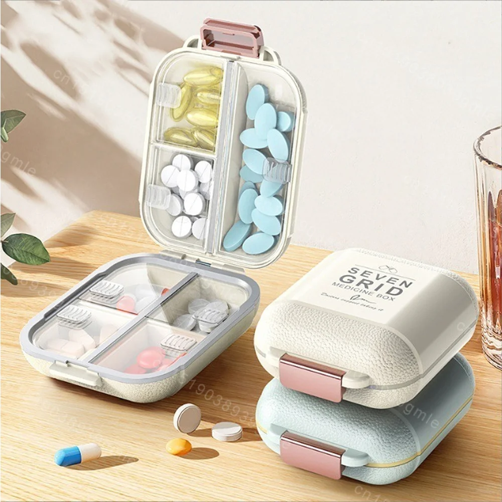 7 Grids Mini Portable Pill Box Travel Essentials Weekly Medicine Vitamin Storage Organizer Sealed Box Pills Case Container