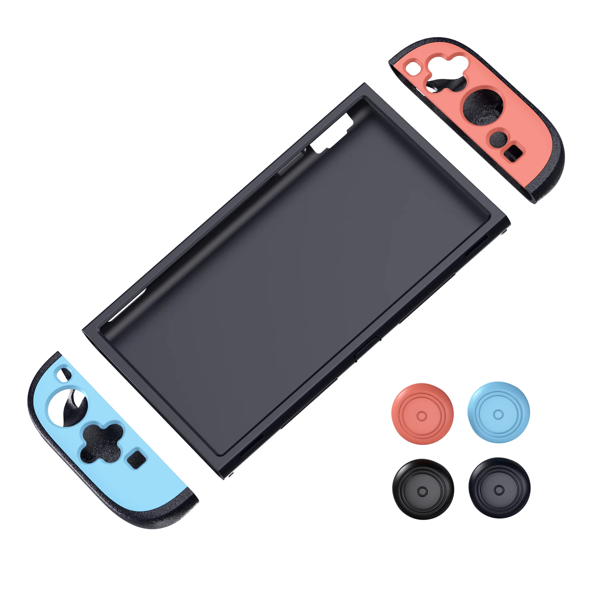 

Two Color Split Silicone Sleeve Protector Cover Case for Nintendo Switch 2 Game Console Accessories W 4pcs Thumb Stick Caps