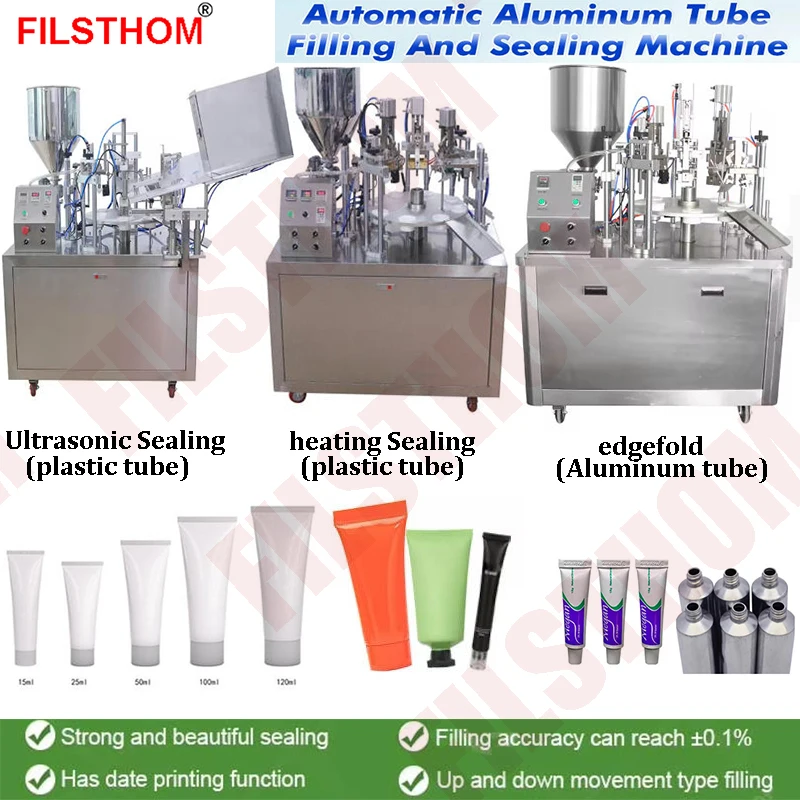 Plastic Pipe Aluminum Tube Filling Ultrasonic Heating Sealing Machine For Toothpa Ointmenste Cosmetic
