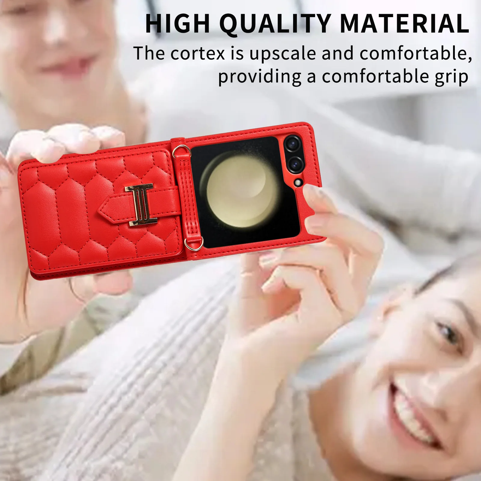 Card Holder Phone Cases For Samsung Galaxy Z Flip 5 4 3 Case Cross Body Rope Fashion Drop-Resistant Z Flip3 Protective Cover