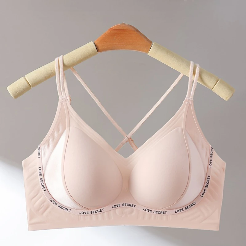 Multiple Wearing Methods Seamless 3D Stereoscopic Wireless W-shaped Jelly Lifting Anit-slip Comfortable Gathering Adjustable Bra