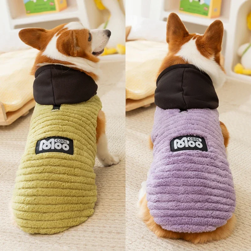 Fleece Sleeveless Hoodies Dog Sweater Warm Pullover Large Dog Jacket Winter Cold Weather Dog Clothes for Medium Dogs Boy or Girl