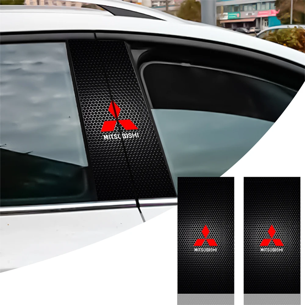 Pegatinas de pilar B para coche, calcomanías de cubierta de columna central, accesorio Exterior para Mitsubishi 9 Ralliart X EX ASX L200 Colt Outlander, 2 uds.