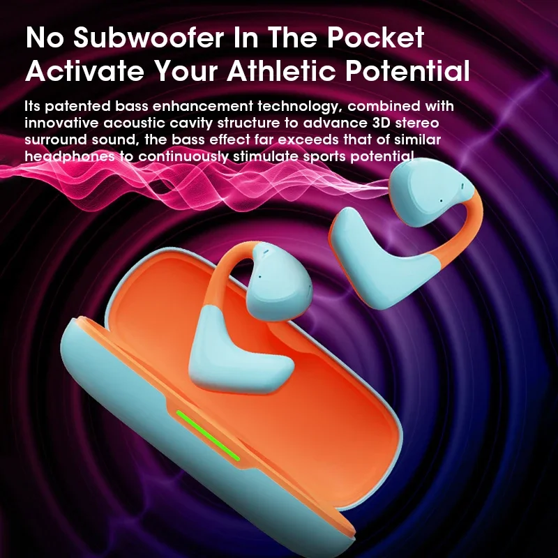TWS 이어버드 무선 헤드폰, OWS 공기 전도 이어폰, 스포츠 하이파이 스테레오 러닝, 야외 블루투스 헤드셋, 이어 후크