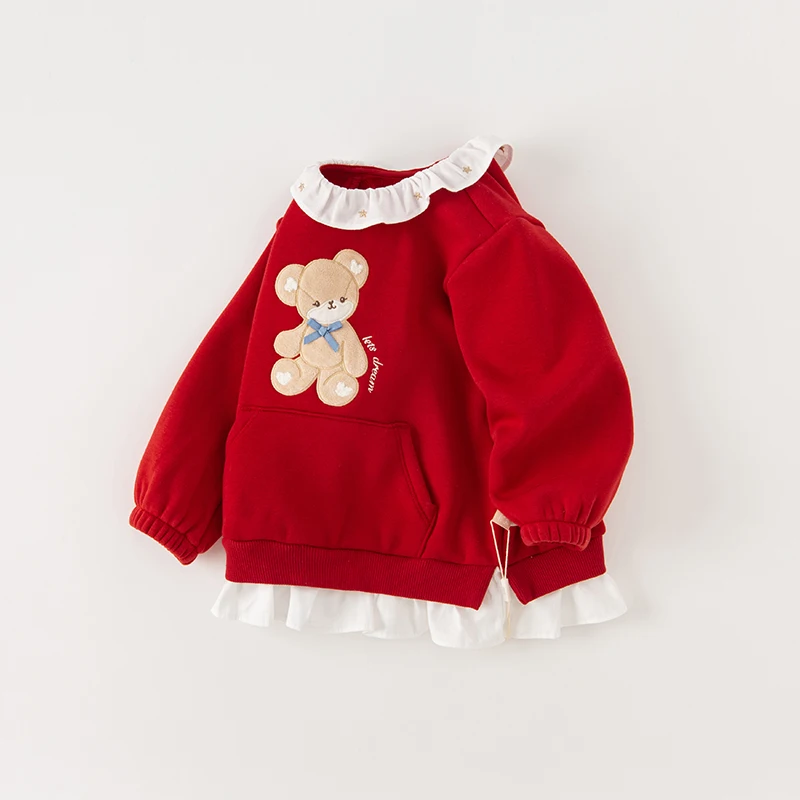 Dave Bella 2025 New Autumn Winter Girls Baby Children Top Sweatshirt Casual Fashion Cute Sweet Pullover Outdoor Party DB4238232