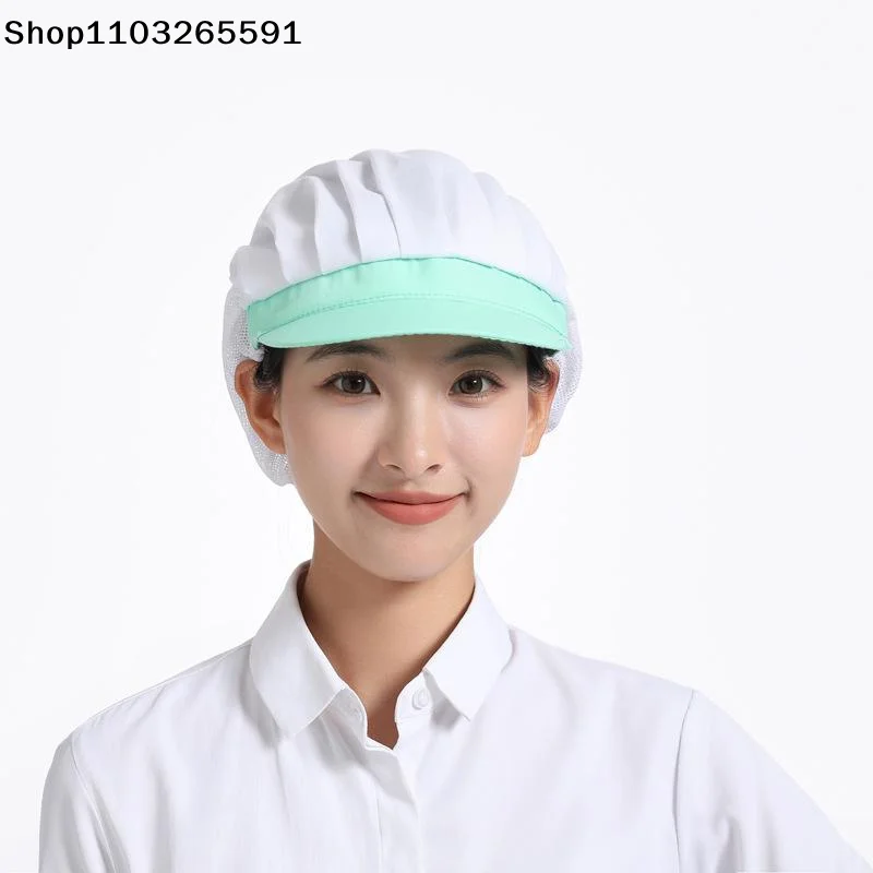 Breathable Mesh Work Hair Cover Cap With Brim And Elastic Edge For Restaurant Kitchen Food Factory Catering Workers Daily Use