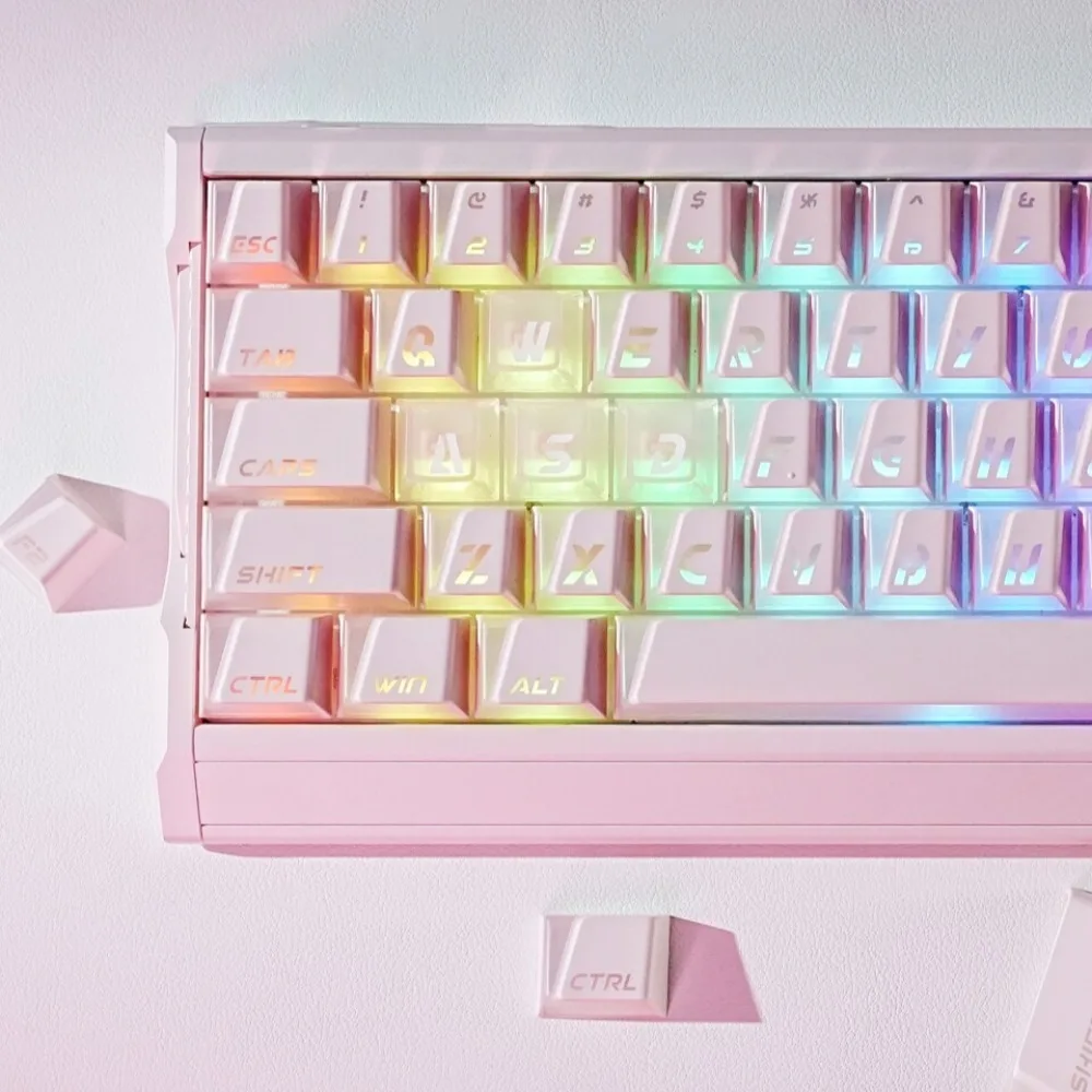 XVX Prism Keycaps Large Character Top Print Transparent PBT Cherry Profile 100 Keys for MX Stem Mechanical Keyboard Accessories