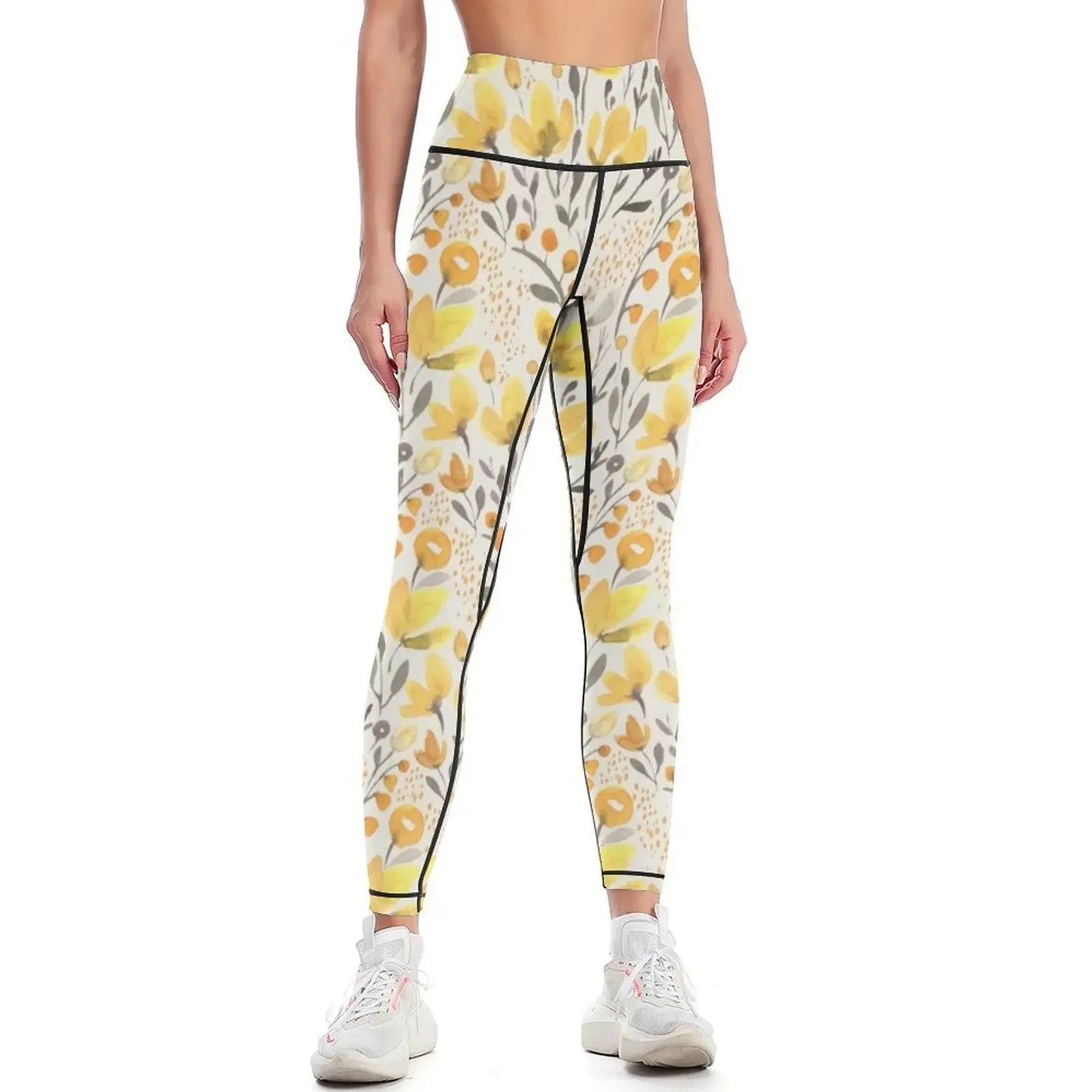 Yellow field Leggings Women sportwear jogging pants for physical gym's sportswear Womens Leggings