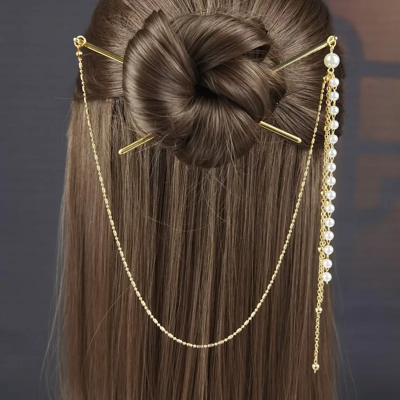 Accessori per capelli Forcina con nappa Catena Hanfu Forcina retrò per donna