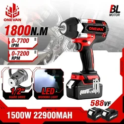 1800N.M Drehmoment Bürstenlosen Elektrische Schlagschrauber Für Lkw 1/2 zoll Cordless Schlüssel Fahrer Power Tool Für Makita 18V Batterie