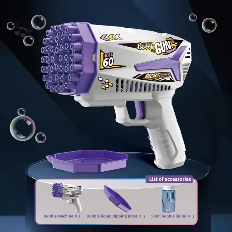 Bubble toys are a must-have for summer outdoor activities. With 60 large bubble holes, they can instantly create a dreamy bubble