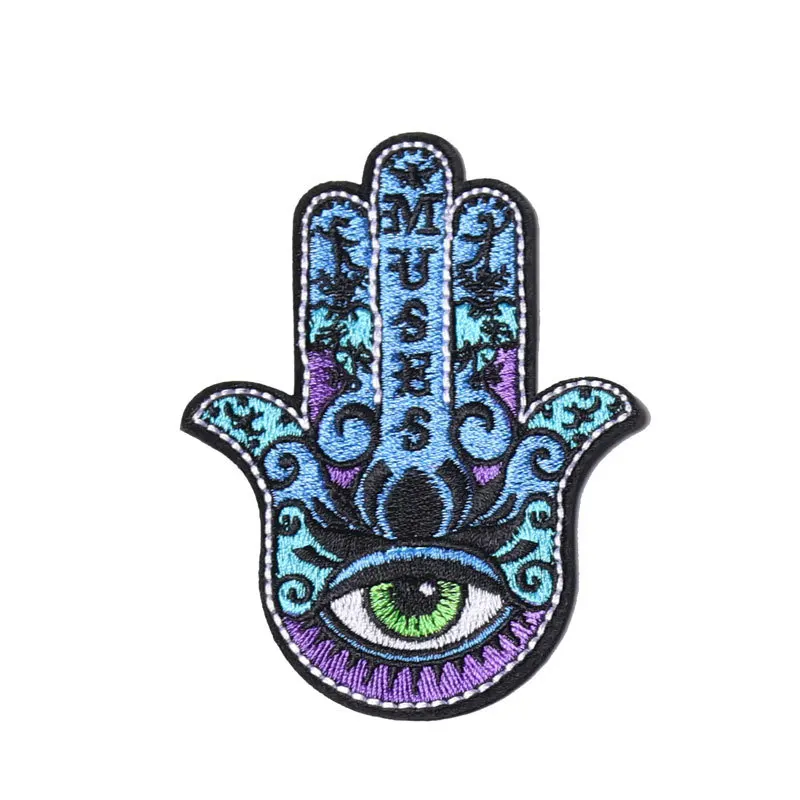 Yoga palm size: 9x6.9cm Embroidered Patch Iron on Sewing Applique Cute Fabric Clothes Shoes Bags DIY Decoration