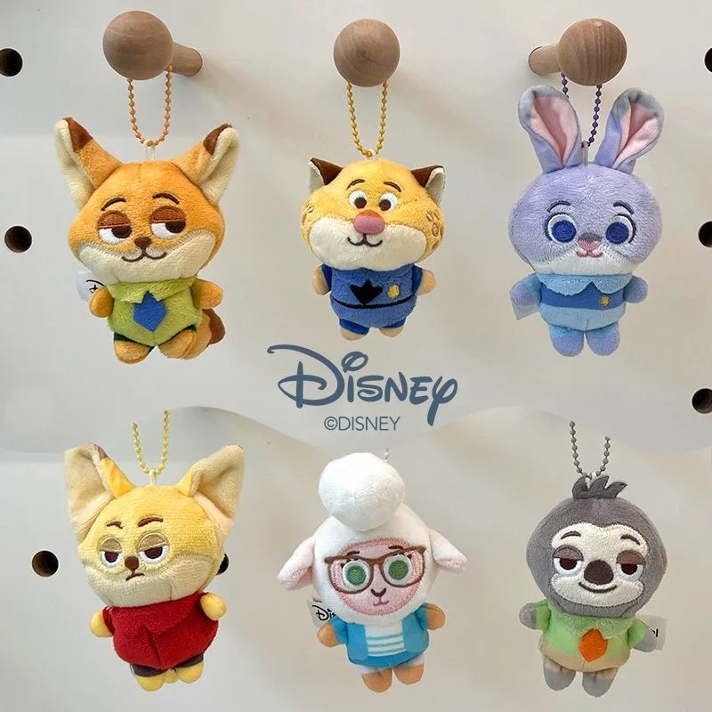 

Cute Zootopia series Judy Hopps plush keychain Potdemiel Disney Anime Nick Wilde keychain cartoon bag charm girl's birthday gift