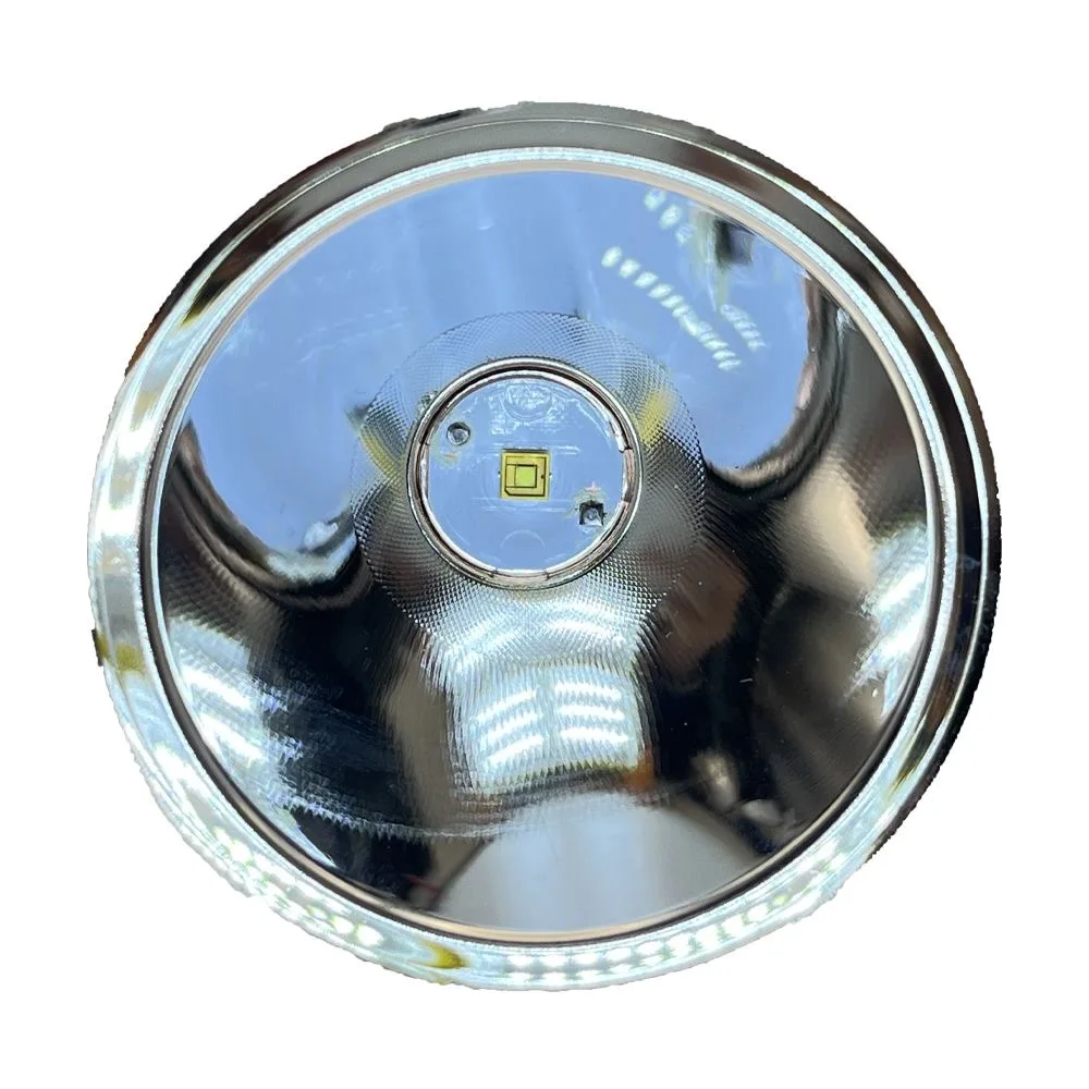 LED عاكس الألغام مصباح Portable110mm تيار مستمر 4.2-5 فولت مصباح يدوي كشافات ضوء المصباح T6 مصدر استبدال كوب الألومنيوم المهنية