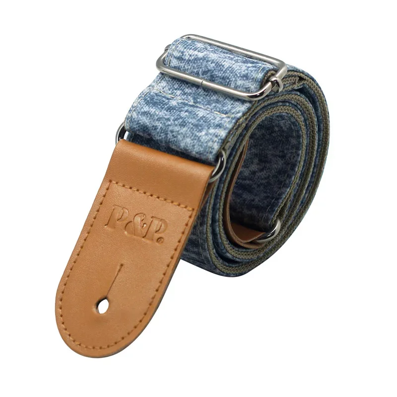 Summer New Guitar Strap 5CM Double-layer Breathable Blue Green Gray Coffee Color