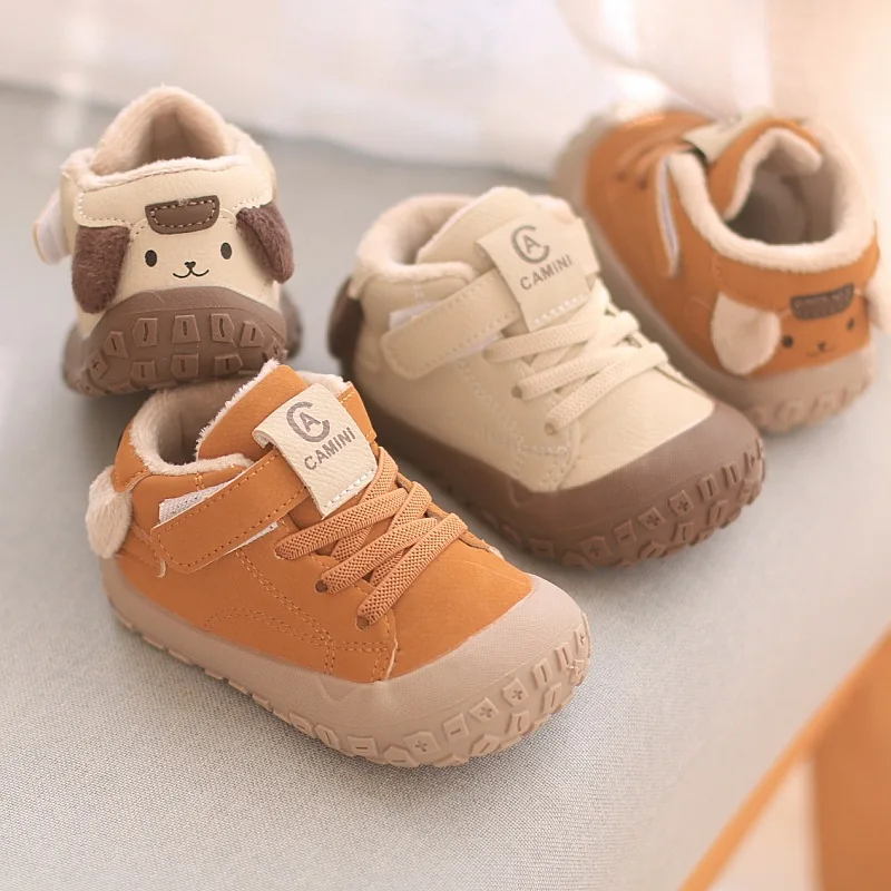 

Faux Fur Winter Boots for Children Cute Cartoon Kid's Plush Boots Ergonomics Toddler Warm Boots for Boys Girls Fashion Snow Boot