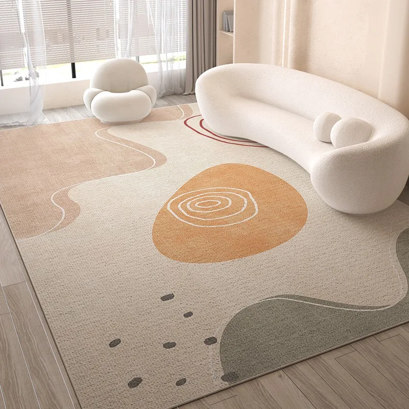 VIKAMA Teppich, Wohnzimmer- und Schlafzimmer-Bodenmatte, Luxuriöser Hochwertiger Creme-Sandgestrahlter Teppich, Studienteppich, Heimdekoration – Detail 8