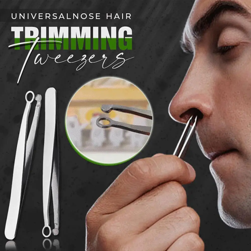 Universal Stainless Steel Nose Hair Trimmer Tweezers for Eyebrow Nose Hair Cut Manicure Facial Trimming Makeup Scissors