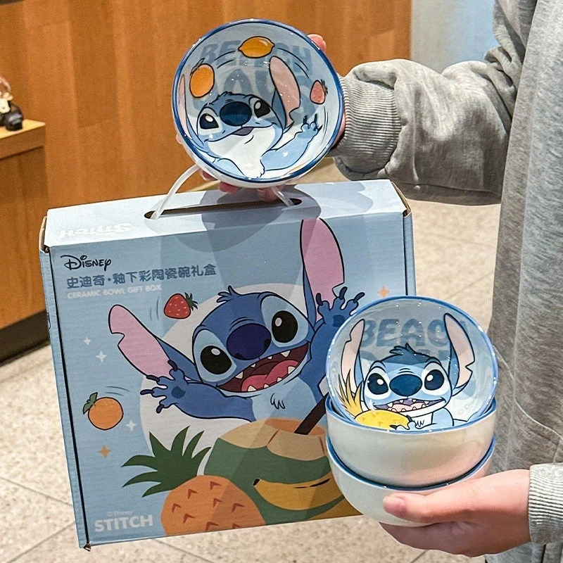 Juego de Regalo de Vajilla de Cerámica Stitch, Altamente Atractivo, para Uso Doméstico, Souvenir para Mujeres