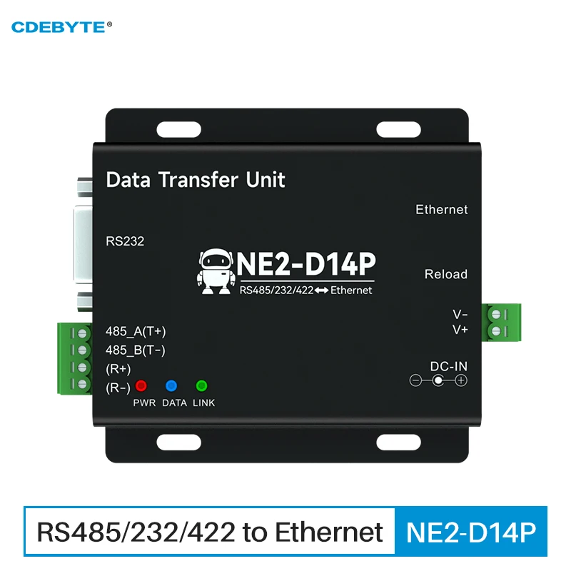 

RS485/232/422 для последовательного сервера Ethernet, Шлюз Modbus CDSENET NE2-D14P, изоляция силового сигнала, Φ MQTT HTTP DC 8-28V