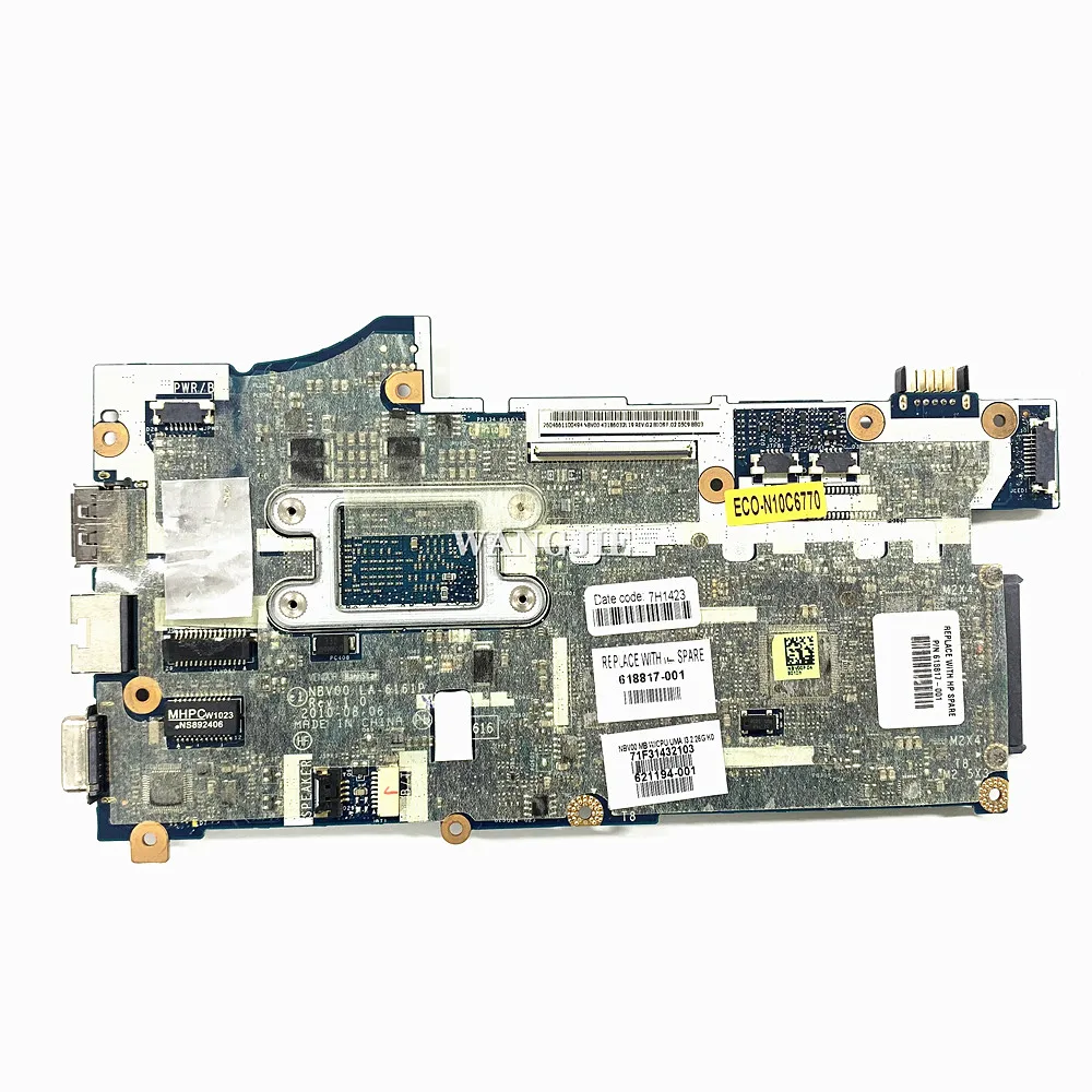 Refurbished 618817-001 618817-501 618817-601 For HP 5320M Laptop Motherboard NBV00 LA-6161P With I3-350M CPU DDR3 100% Working