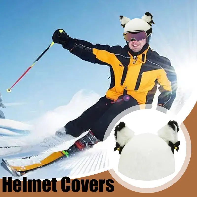 

Чехол для лыжного шлема, одинарный и двойной защитный чехол для шлема для сноуборда, скейтборда, чехол для взрослых и детей, колокольчики, теплый чехол для головы с кошачьими ушками