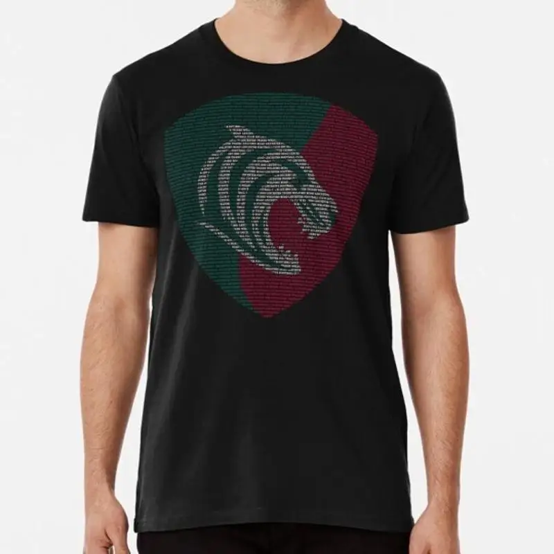 Leicester English Rugby Union Tigers Fan Word Art Logo S 5XL USA T Shirt