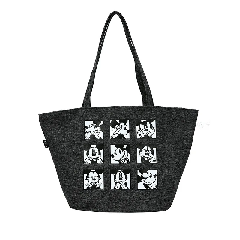 حقيبة يد ديزني ميكي ماوس القماشية للنساء حقيبة كتف ذات سعة كبيرة باللون الأسود للسفر والتسوق والمدرسة #1