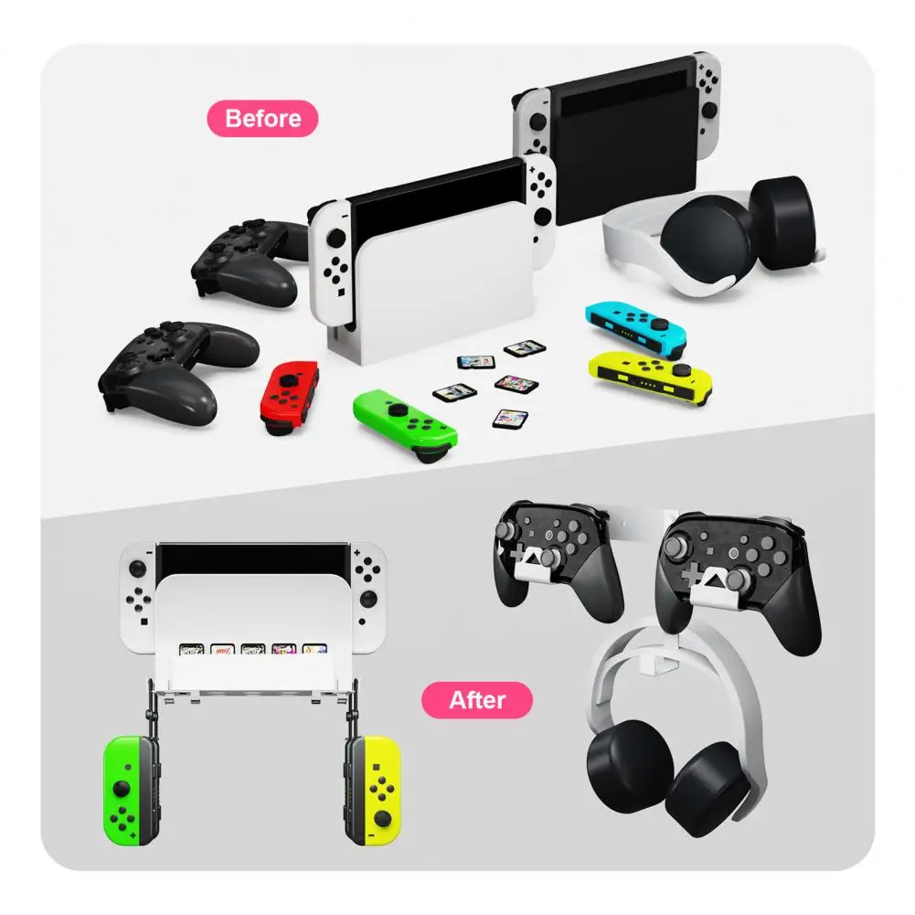 Rust-resistant Wall Mount Bracket for Switch Oled Wall Mount for Switch Oled Sturdy Metal Wall Mount Organizer Game for Switch