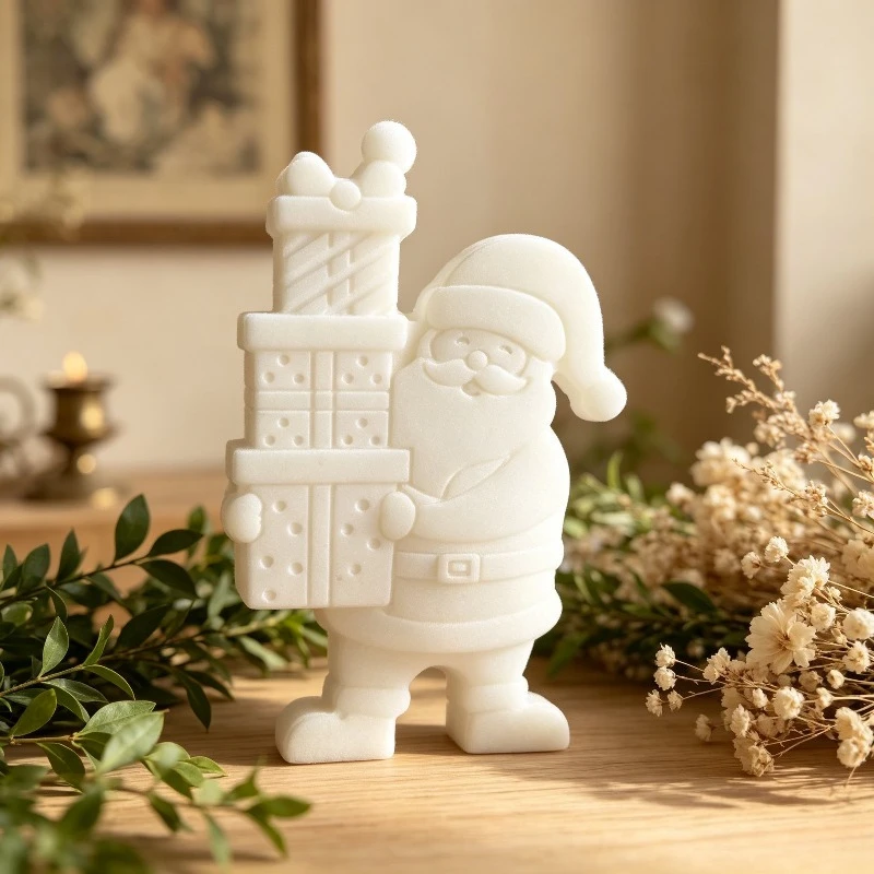 Resin silicone mold, elderly person holding gift silicone mold, Christmas series plaster decorative mold, DIY casting mold