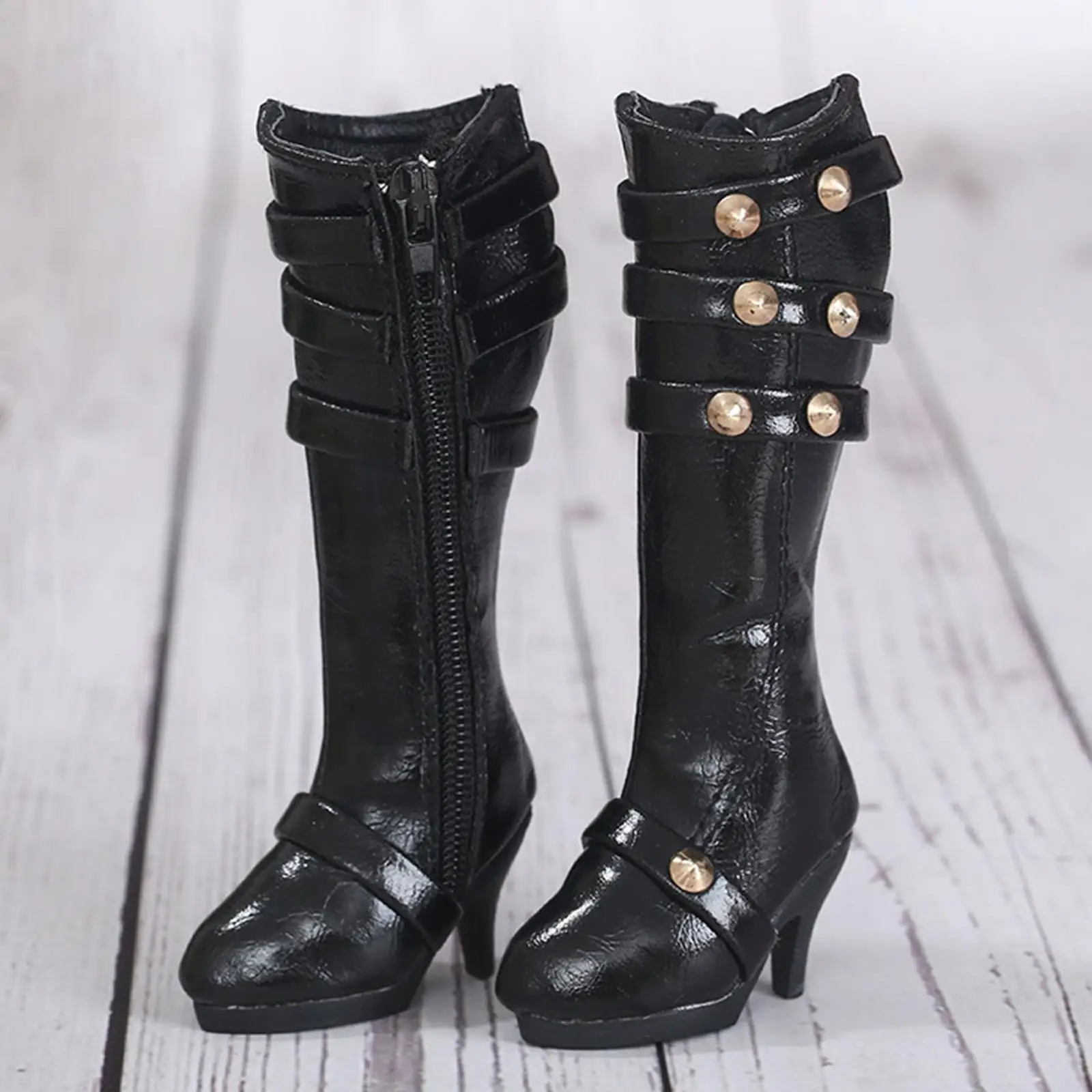 PU High Heel Miniature Boots 1 4 BJD Doll Shoes Realistic Figure Model Accessories for Display