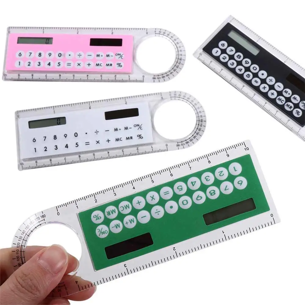 Ruler Stationery Learning Drawing Ruler Crafts With Magnifier Transparent Ruler Solar Energy Ruler Calculator Ruler Calculator